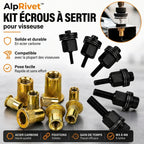 AlpRivet™ – Kit écrous à sertir pour visseuse (M3 à M8)